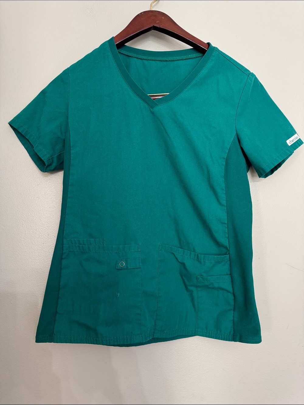 Cherokee Teal V-Neck Short Sleeve Scrub Top